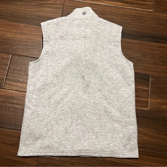 Vineyard Vines Boys Performance Vest Large 16 Gray Navy Blue Lining Full Zip NWT - Picture 3 of 8